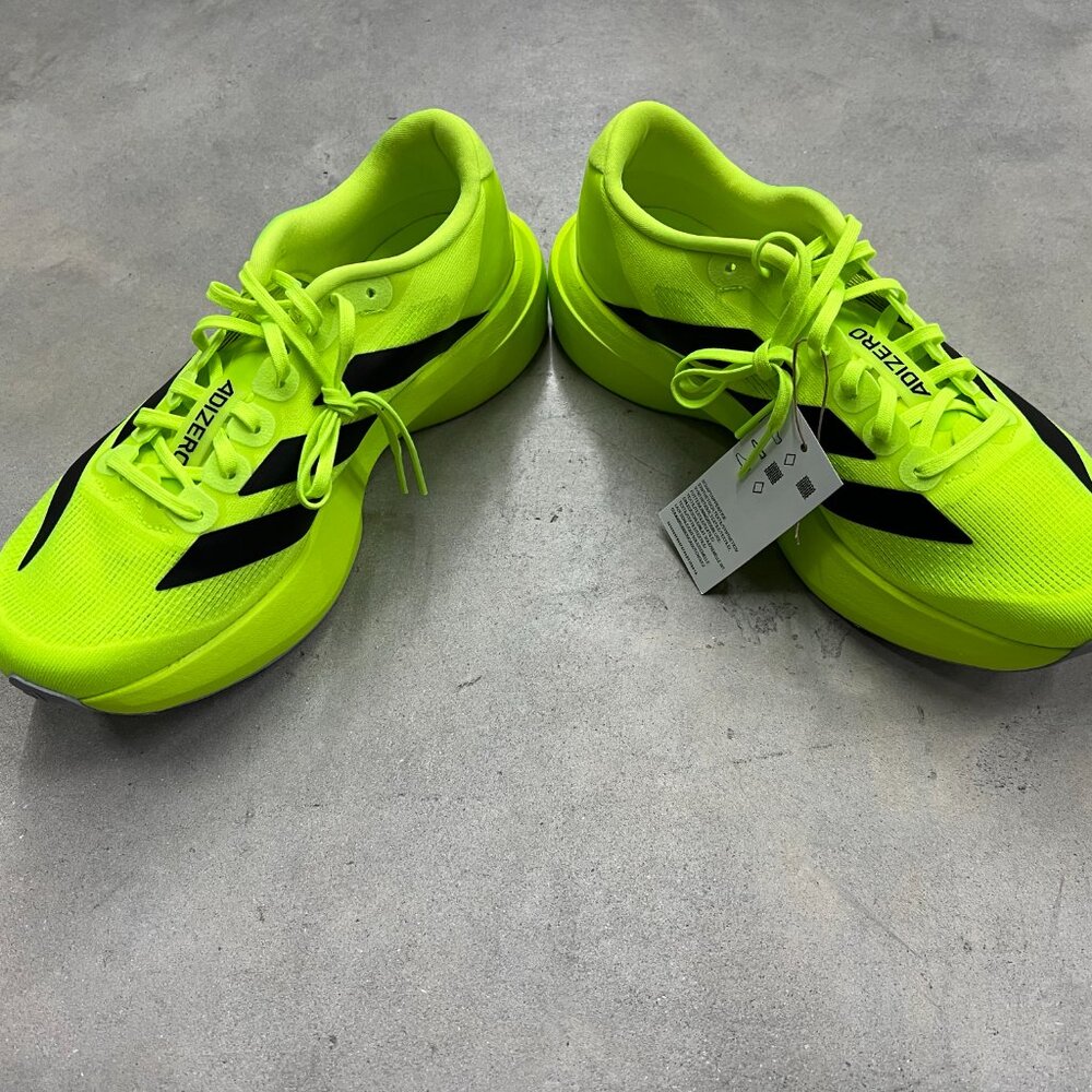 Adidas Men's Adizero EVO SL Running Shoe Lucid Lemon Core Black JR3416 - New - Picture 5 of 6